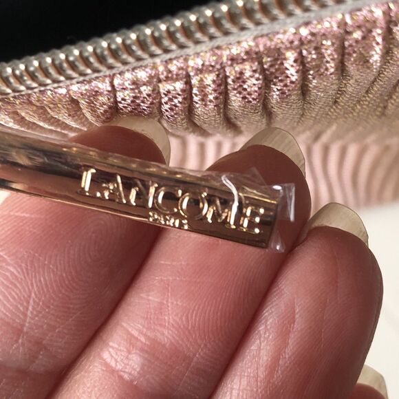 Lancome light Pink Shimmer Makeup Bag Zippered - Picture 5 of 8